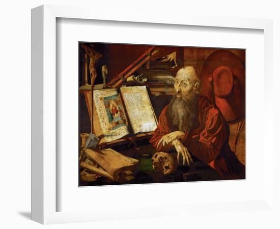 Saint Jerome Dans Sa Cellule - Saint Jerome in His Cell, by Reymerswaele, Marinus Claesz, Van (Ca.-Marinus Van Reymerswaele-Framed Giclee Print