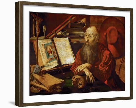 Saint Jerome Dans Sa Cellule - Saint Jerome in His Cell, by Reymerswaele, Marinus Claesz, Van (Ca.-Marinus Van Reymerswaele-Framed Giclee Print