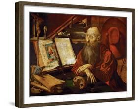 Saint Jerome Dans Sa Cellule - Saint Jerome in His Cell, by Reymerswaele, Marinus Claesz, Van (Ca.-Marinus Van Reymerswaele-Framed Giclee Print