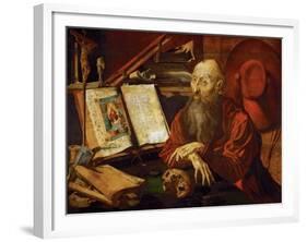 Saint Jerome Dans Sa Cellule - Saint Jerome in His Cell, by Reymerswaele, Marinus Claesz, Van (Ca.-Marinus Van Reymerswaele-Framed Giclee Print