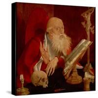 Saint Jerome Dans Sa Cellule - Saint Jerome in His Cell, by Reymerswaele, Marinus Claesz, Van (Ca.-Marinus Van Reymerswaele-Stretched Canvas