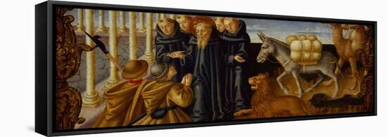 Saint Jerome forgiving the Thieves panel-Zanobi Machiavelli-Framed Stretched Canvas