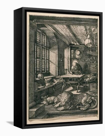 Saint Jerome in His Cell-Albrecht Dürer-Framed Stretched Canvas