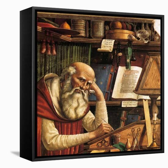 Saint Jerome in His Study (Detail), 1480-Domenico Ghirlandaio-Framed Stretched Canvas