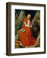 Saint Jerome in the Desert, C.1450-65 (Oil on Oak Panel)-Rogier van der Weyden-Framed Giclee Print