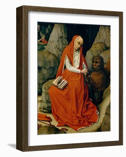 Saint Jerome in the Desert, C.1450-65 (Oil on Oak Panel)-Rogier van der Weyden-Framed Giclee Print