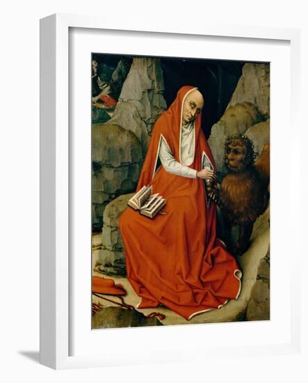 Saint Jerome in the Desert, C.1450-65 (Oil on Oak Panel)-Rogier van der Weyden-Framed Giclee Print