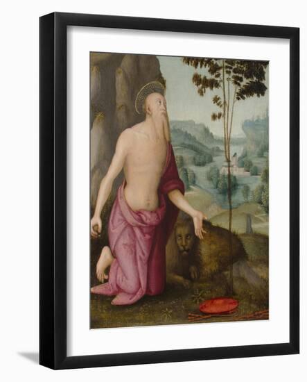 Saint Jerome in the Wilderness, C.1510-15-Pietro Perugino-Framed Giclee Print