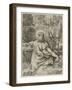 Saint Jerome in the Wilderness, C.1591 (Etching with Engraving on Laid Paper, Iii/Iv)-Annibale Carracci-Framed Giclee Print