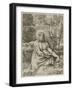 Saint Jerome in the Wilderness, C.1591 (Etching with Engraving on Laid Paper, Iii/Iv)-Annibale Carracci-Framed Giclee Print