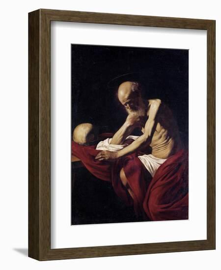 Saint Jerome Penitent-Caravaggio-Framed Art Print