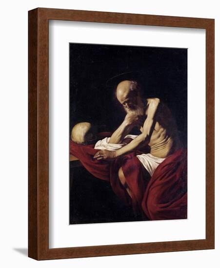 Saint Jerome Penitent-Caravaggio-Framed Art Print