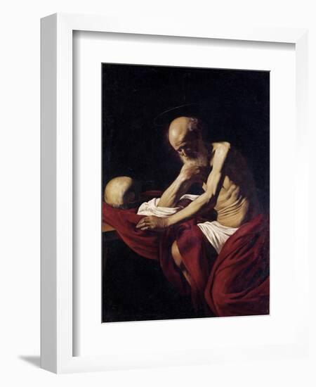 Saint Jerome Penitent-Caravaggio-Framed Art Print