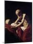 Saint Jerome Penitent-Caravaggio-Mounted Art Print