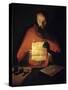 Saint Jerome Reading by Georges De La Tour-null-Stretched Canvas