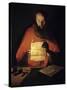 Saint Jerome Reading by Georges De La Tour-null-Stretched Canvas