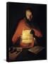 Saint Jerome Reading by Georges De La Tour-null-Framed Stretched Canvas