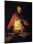 Saint Jerome Reading by Georges De La Tour-null-Mounted Premium Photographic Print