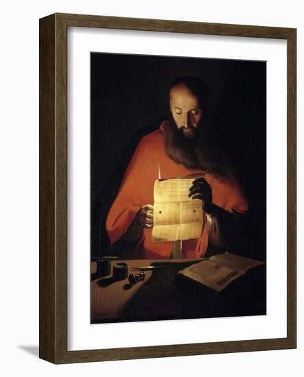 Saint Jerome Reading by Georges De La Tour-null-Framed Photographic Print