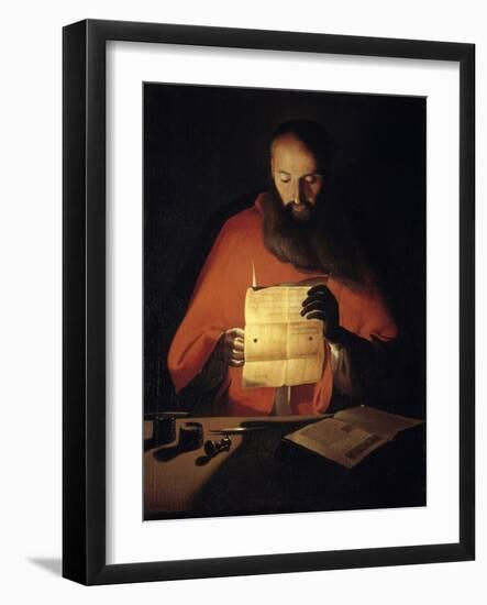 Saint Jerome Reading by Georges De La Tour-null-Framed Photographic Print