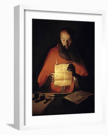 Saint Jerome Reading by Georges De La Tour-null-Framed Photographic Print