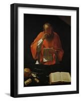 Saint Jerome Reading, Copy of a Lost Original-Georges de La Tour-Framed Giclee Print