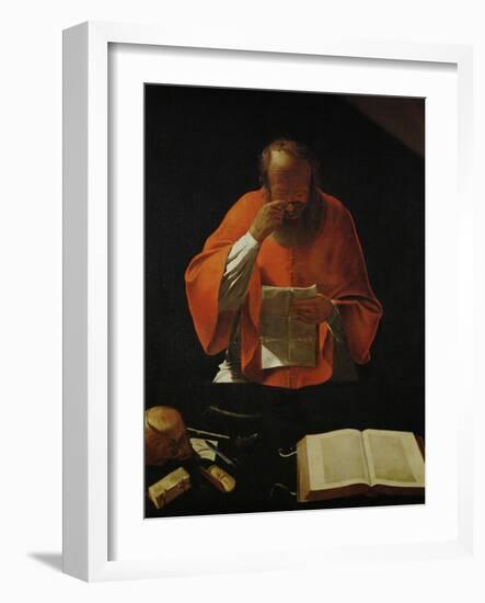 Saint Jerome Reading, Copy of a Lost Original-Georges de La Tour-Framed Giclee Print