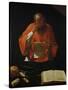 Saint Jerome Reading, Copy of a Lost Original-Georges de La Tour-Stretched Canvas