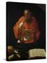 Saint Jerome Reading, Copy of a Lost Original-Georges de La Tour-Stretched Canvas