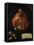 Saint Jerome Reading, Copy of a Lost Original-Georges de La Tour-Framed Stretched Canvas