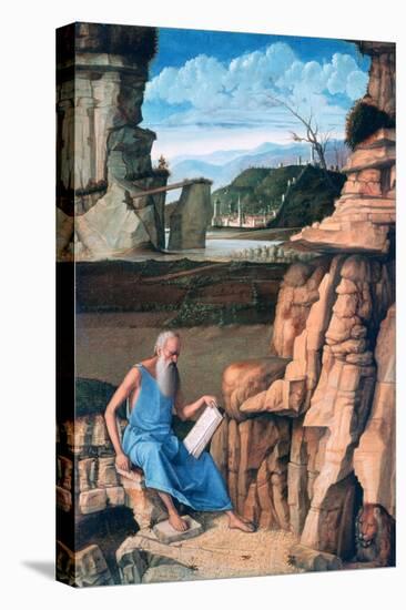 Saint Jerome Reading in a Landscape, C1480-1485-Giovanni Bellini-Stretched Canvas