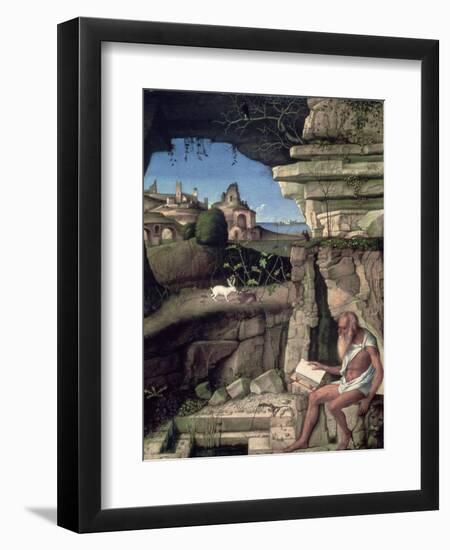 Saint Jerome Reading-Giovanni Bellini-Framed Giclee Print