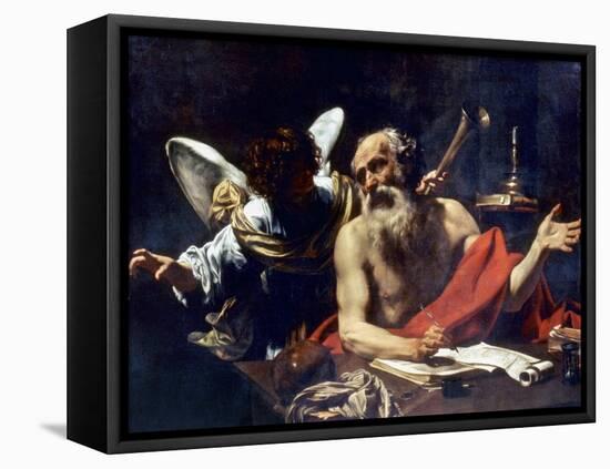 Saint Jerome & The Angel-Simon Vouet-Framed Stretched Canvas