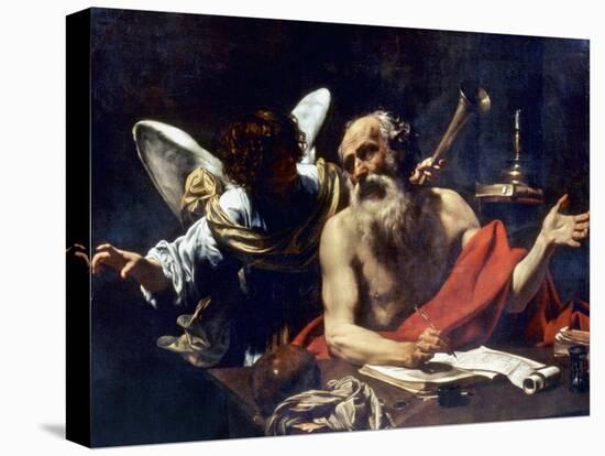 Saint Jerome & The Angel-Simon Vouet-Stretched Canvas