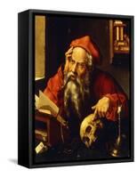 Saint Jerome-(attributed to) Joos Cleve-Framed Stretched Canvas