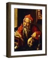 Saint Jerome-(attributed to) Joos Cleve-Framed Giclee Print