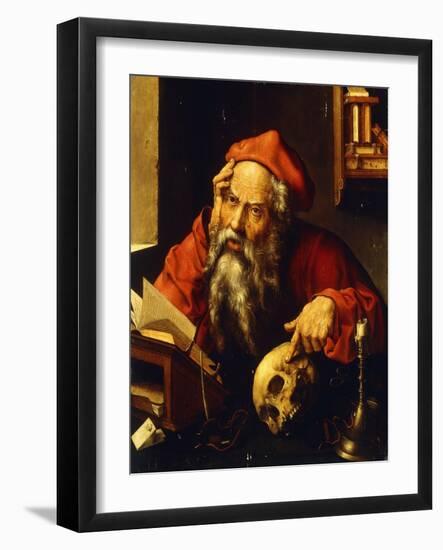 Saint Jerome-(attributed to) Joos Cleve-Framed Giclee Print