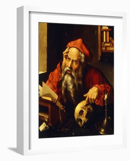 Saint Jerome-(attributed to) Joos Cleve-Framed Giclee Print