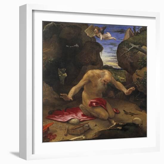 Saint Jerome-Lorenzo Lotto-Framed Giclee Print