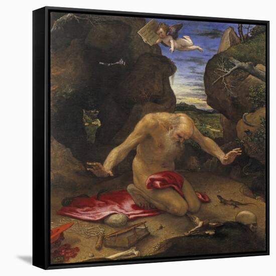 Saint Jerome-Lorenzo Lotto-Framed Stretched Canvas