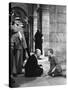 SAINT JOAN, 1957 directed by OTTO PREMINGER On the set, Otto Preminger with Jean Seberg (b/w photo)-null-Stretched Canvas