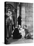 SAINT JOAN, 1957 directed by OTTO PREMINGER On the set, Otto Preminger with Jean Seberg (b/w photo)-null-Stretched Canvas