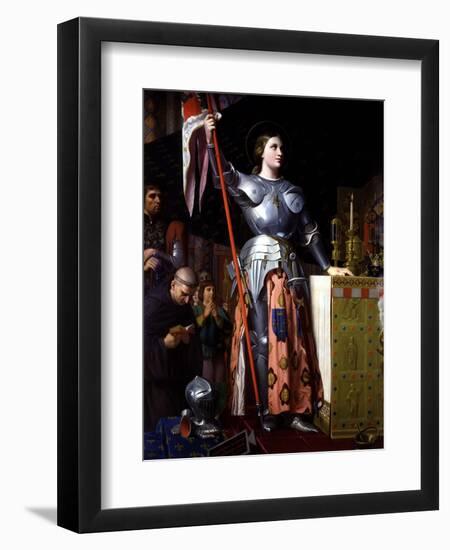 Saint Joan of Arc at Coronation of King Charles VII in Reims Cathedral-Jean-Auguste-Dominique Ingres-Framed Giclee Print