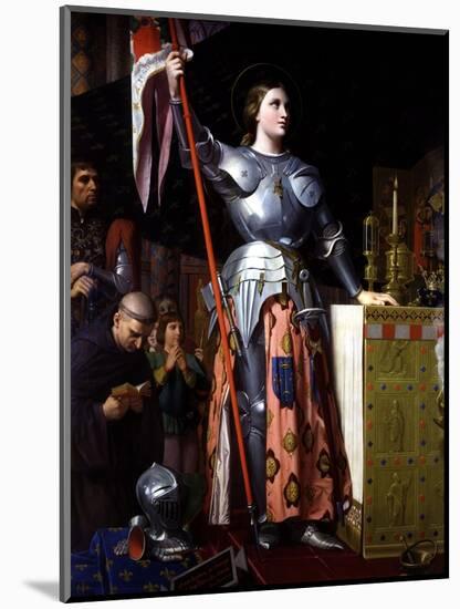 Saint Joan of Arc at Coronation of King Charles VII in Reims Cathedral-Jean-Auguste-Dominique Ingres-Mounted Giclee Print