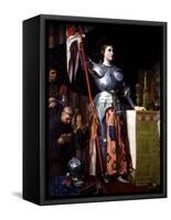 Saint Joan of Arc at Coronation of King Charles VII in Reims Cathedral-Jean-Auguste-Dominique Ingres-Framed Stretched Canvas