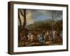 Saint John Baptizing in the River Jordan, C.1630 (Oil on Canvas)-Nicolas Poussin-Framed Giclee Print