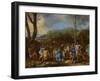 Saint John Baptizing in the River Jordan, C.1630 (Oil on Canvas)-Nicolas Poussin-Framed Giclee Print