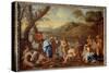 Saint John Baptizing the People. Saint John the Baptist Blessed Men by a River, 17Th Century (Oil O-Nicolas Poussin-Stretched Canvas