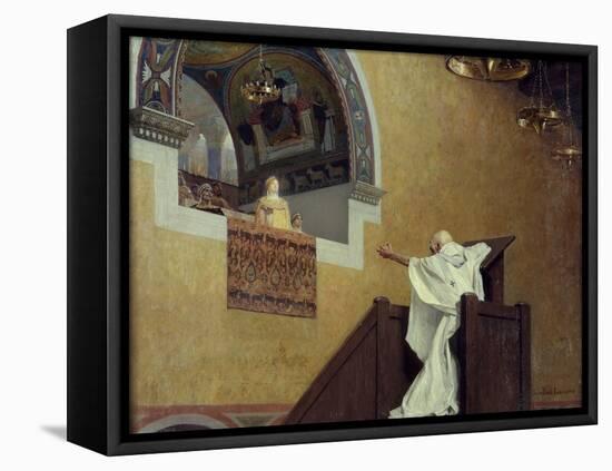 Saint John Chrysostom Confronting the Empress Eudoxia by Jean Paul Laurens-null-Framed Stretched Canvas