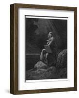 Saint John on the Greek Island of Patmos Receives His Revelation of Things-Gustave Dor?-Framed Photographic Print